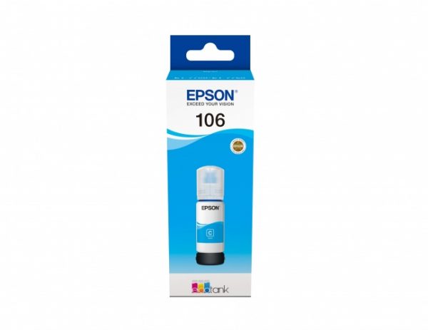 Epson 106 EcoTank (C13T00R240) Ink Refill Bottle, Cyan