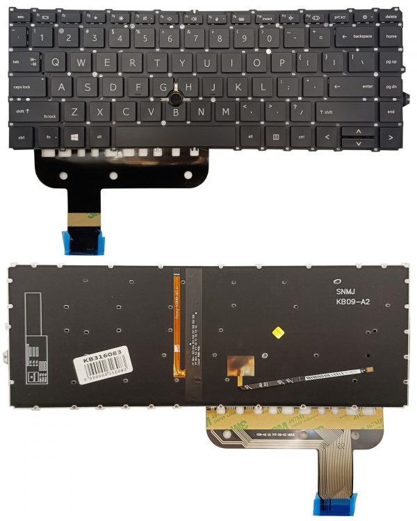 Keyboard HP EliteBook 845 G7, with backlight and trackpoint