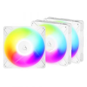 ARCTIC P14 PRO Reverse PWM PST A-RGB High-Performance PWM Fan, 140 mm (White), 3pcs (ACFAN00328A)
