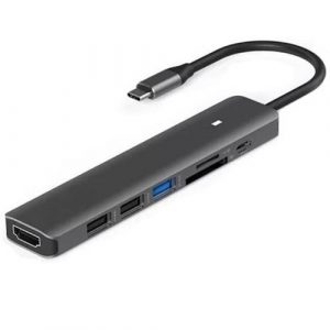Adapter USB Type-C - HDMI, 3x USB Type-A, SD, TF, USB Type-C PD100W (CA913848)