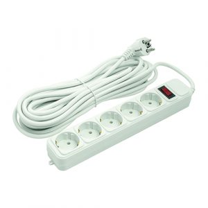 Extension cord 10m, 5 sockets, with switch (PPSA10M100S5)