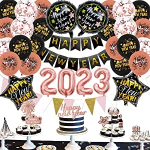 Ecost Customer Return Happy New Year Decorations, Happy New Year Banner, 32 Inch 2023 Balloons