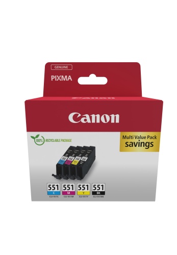 Canon CLI-551 (6509B015) Ink Cartridge Multipack, C/M/Y/BK