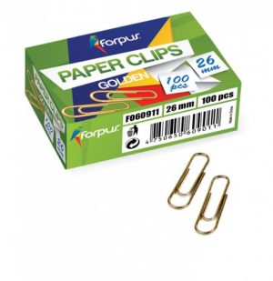 Clips Forpus, yellow metal, 26mm circular (100) 1104-006