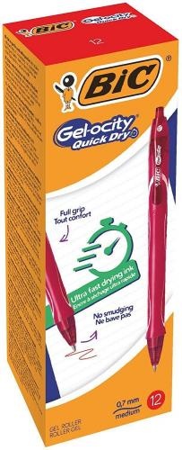 BIC Gell Pen Gelocity QUICK DRY Red, Box 12 pcs. 494671 BIC Gell Pen Gelocity QUICK DRY Red, Box 12 pcs. 494671