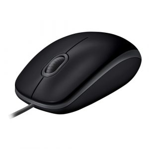 Logitech B110 Silent Wired Mouse, USB-A, 1000 DPI, Black