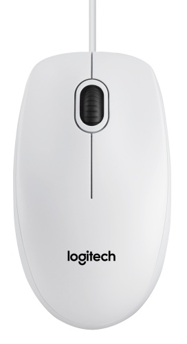 Logitech B100 Wired Mouse, USB Type-A, Optical, 800 DPI, White