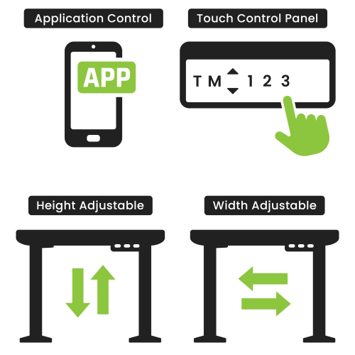 Adjustable Height Table Up Up Bjorn Gray, Table top L Black - Image 7