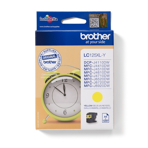 Brother LC125XL (LC125XLY) Ink Cartridge, Yellow
