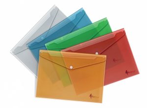 Envelope with print Forpus, A4, plastic, red, transparent