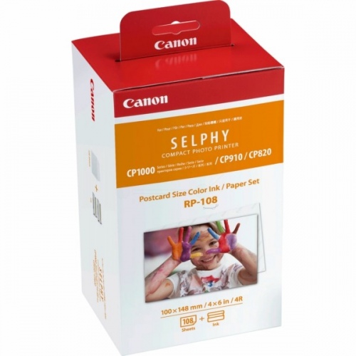 Canon RP-108 Colour (8568B001) Ink Cartridge + 100x148mm Paper Set (108 Sheets)