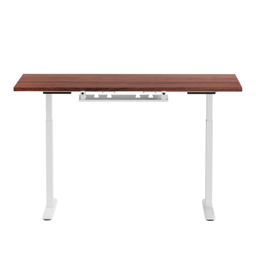 Adjustable Height Table Up Up Bjorn White, Table top L Dark Walnut