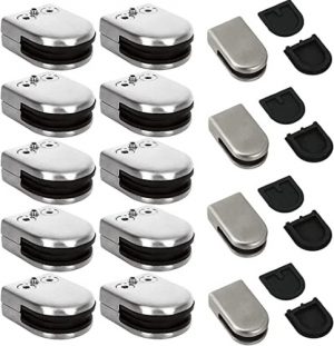 Ecost Customer Return Pack of 24 Stainless Steel Glass Holder Clamps, Suitable for 6-8 mm Glass