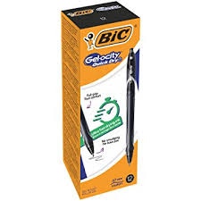 BIC Gell Pen Gelocity QUICK DRY Black, Box 12 pcs. 494664