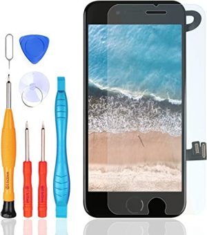 Ecost Customer Return LL TRADER Display for iPhone 7 with Home Button Black, Front Camera Proximity