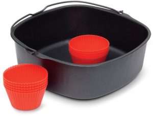 Philips Airfryer Accessory HD9945/01 Essential XL Baking Kit, Black/Red