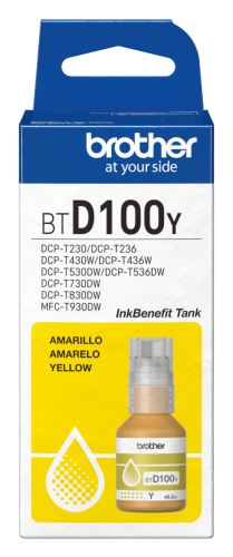 Brother BTD100Y Ink Refill Bottle, Yellow