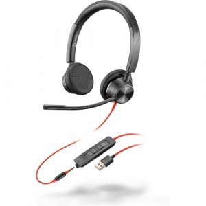 Poly Blackwire 3325 Wired Headset, USB-A, Black