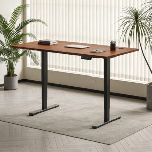 Adjustable Height Table Up Up Bjorn II Black, Table top M Dark Walnut