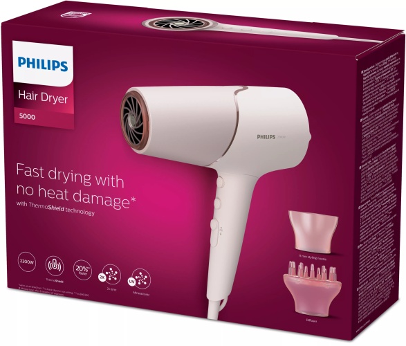 Philips 5000 Series ThermoShield BHD530/00 Hair Dryer 2300 W, Pearl Peach - Image 2