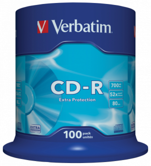Verbatim 43411 CD-R 700MB 52X Extra Protection Surface Discs (100 pcs/Pack)