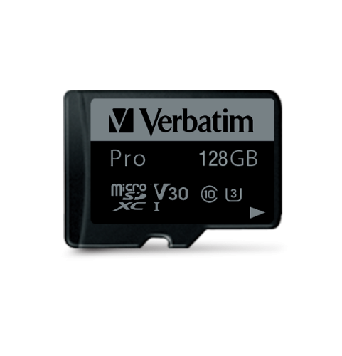 Verbatim 47044 Pro U3 Micro SDXC Memory Card 128GB + microSD to SD Adapter - Image 2