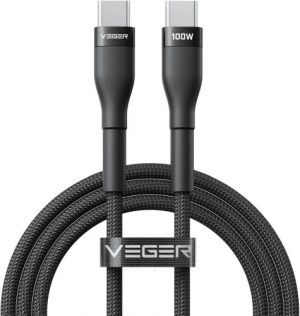 Veger Cable USB-C to USB-C PD 20V 5A 100W CC05 1.5m, Black