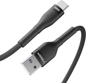 Veger Cable USB-A to USB-C PD 11V 6A 66W AC04 1.2m, Black
