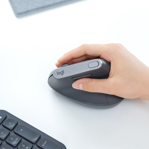 Logitech MX Vertical Ergonomic Wireless Mouse RF Wireless+Bluetooth, 4000 DPI, Graphite