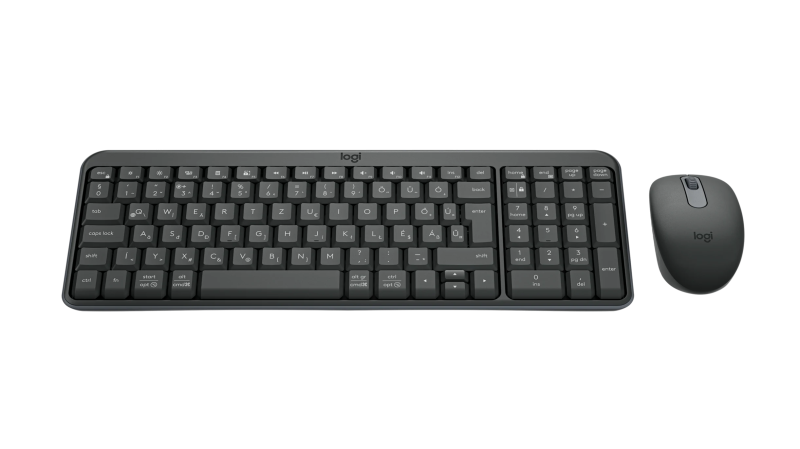 Logitech MK250 Compact Combo Wireless Keyboard + Mouse, Bluetooth, US Int, Graphite