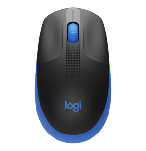 Logitech M190 Full-Size Wireless Mouse, RF Wireless, 1000 DPI, Blue