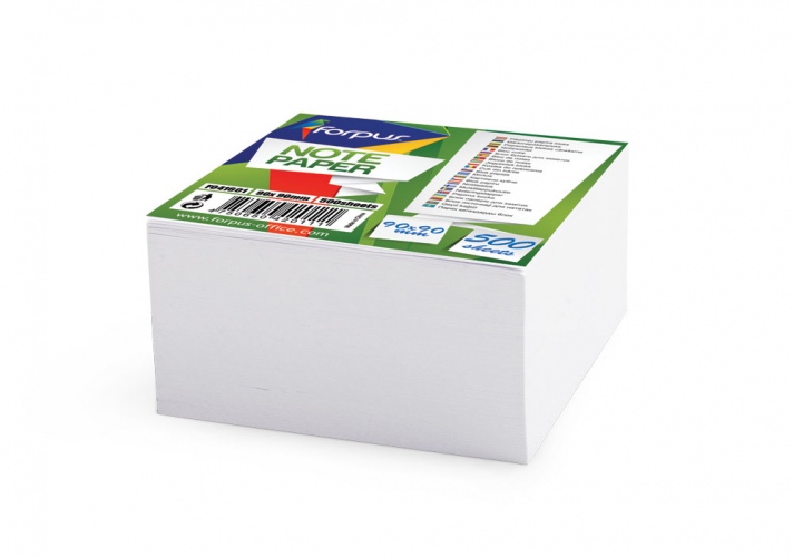 Notes Forpus, 9x9 cm, white, glued (500) 0716-009