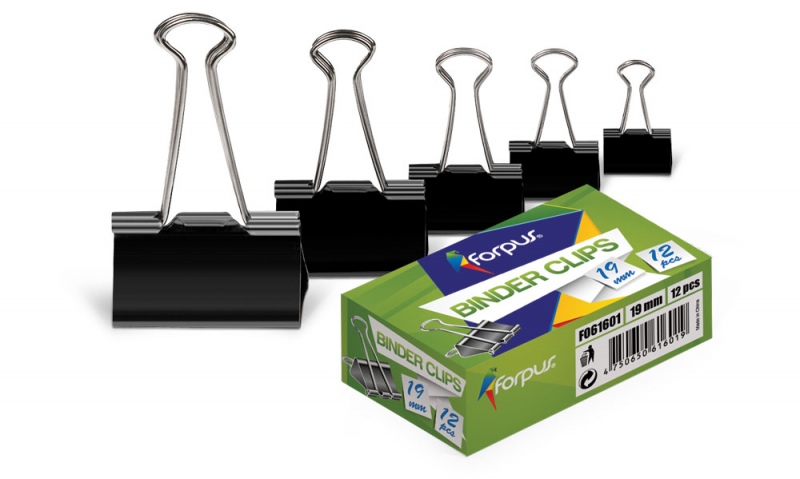 Forpus clips, 41mm, black 12 pieces