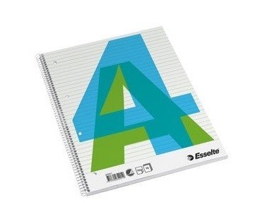Exercise book with spiral Esselte, A4/70, lined, soft cover 0722-102