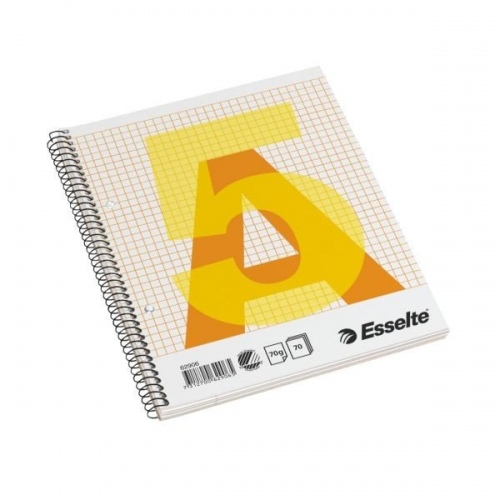 Exercise book with spiral Esselte, A5/70, Squared, soft cover 0722-103