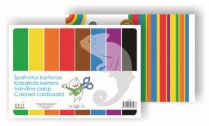 Cardboard SMLT, A4, 190 g, color, 8 sheets, single-sided