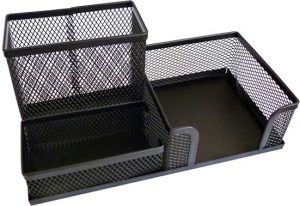 Pencil holder FORPUS, 3 compartments, black