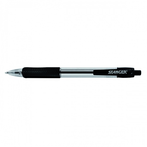 STANGER Ball Point Pens 1.0 Softgrip retractable, black, 1 pcs. 18000300039