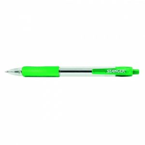 STANGER Ball Point Pens 1.0 Softgrip rertactable, green, 1 pcs. 18000300041