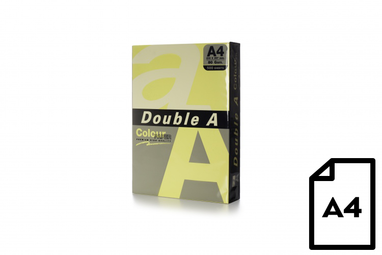 Colour paper Double A, 80g, A4, 500 sheets, Cheese