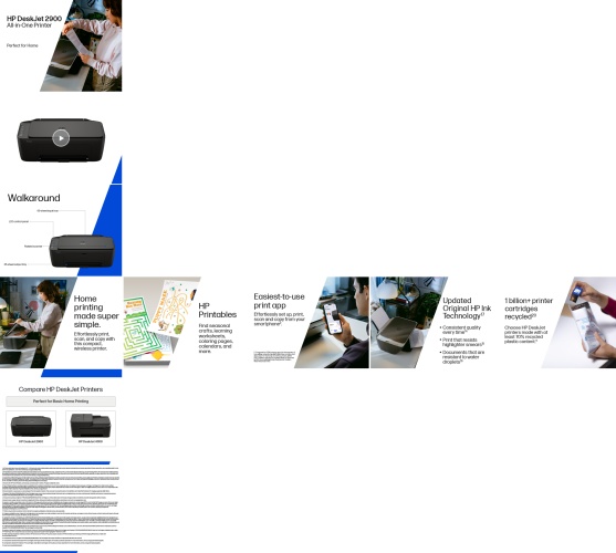 HP DeskJet 2910 AiO Printer Inkjet Colour MFP A4 7.5 ppm USB Wi-Fi