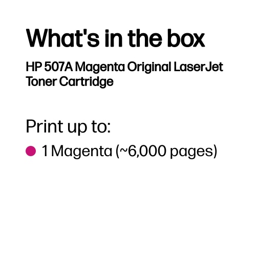 HP 507A (CE403A) Toner Cartridge, Magenta