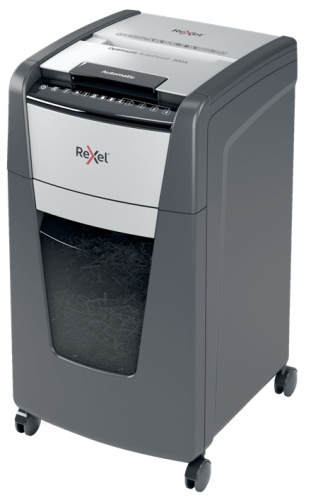 Rexel Optimum AutoFeed+ 300X Paper Shredder Cross cut 4x25 mm P-4 60 L, 55dB, Grey/Black