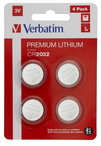 Verbatim 49533 Lithium Batteries CR2032 3V (4 pcs/Pack)