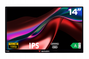 Verbatim 49590 Portable Monitor LIGHT 14'' IPS FHD 1920x1080 6ms 250cd/m2 60Hz, Black