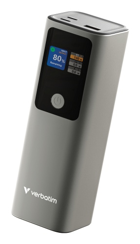 Verbatim 32269 Charge 'n' Go Power Bank 27000mAh 183W, USB-C, USB-A, Grey
