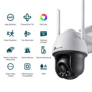 TP-Link VIGI C540-W VIGI 4MP Outdoor Full-Color Wi-Fi Pan Tilt Network Camera