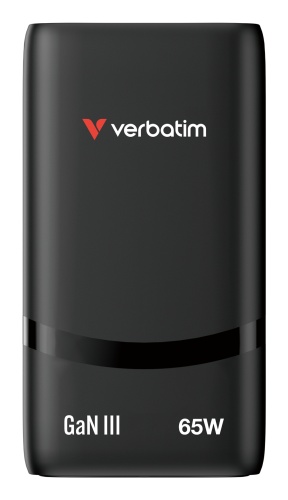 Verbatim 32354 Fold 'n' Go GaN Charger 65W 2-Port, USB-C, EU Plug, Black