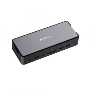 Verbatim 32174 CDS-15SSD USB-C Pro Docking Station 15 Ports, 256GB SSD, Grey/Black