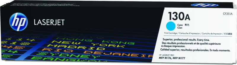HP 130A (CF351A) Toner Cartridge, Cyan